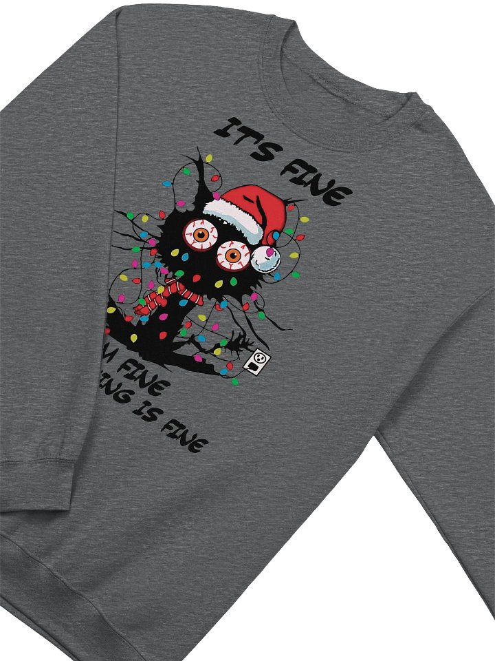 Distressed Santa Cat Crewneck Sweatshirt product image (9)