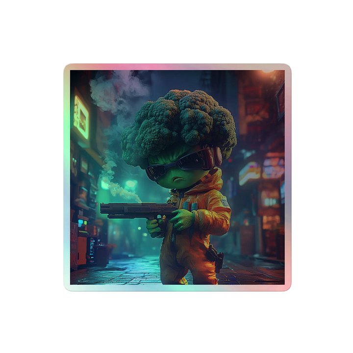 holographic brocc's smoking gun stickers product image (2)