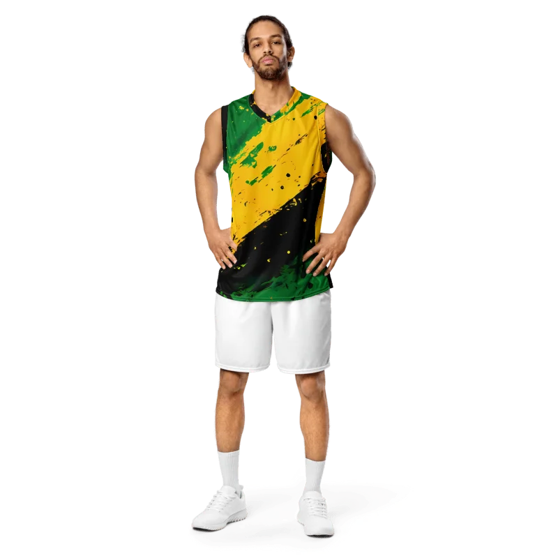 Vintage Jamaica Sport Print - Caribbean Apples | Unisex Basketball Jersey product image (2)