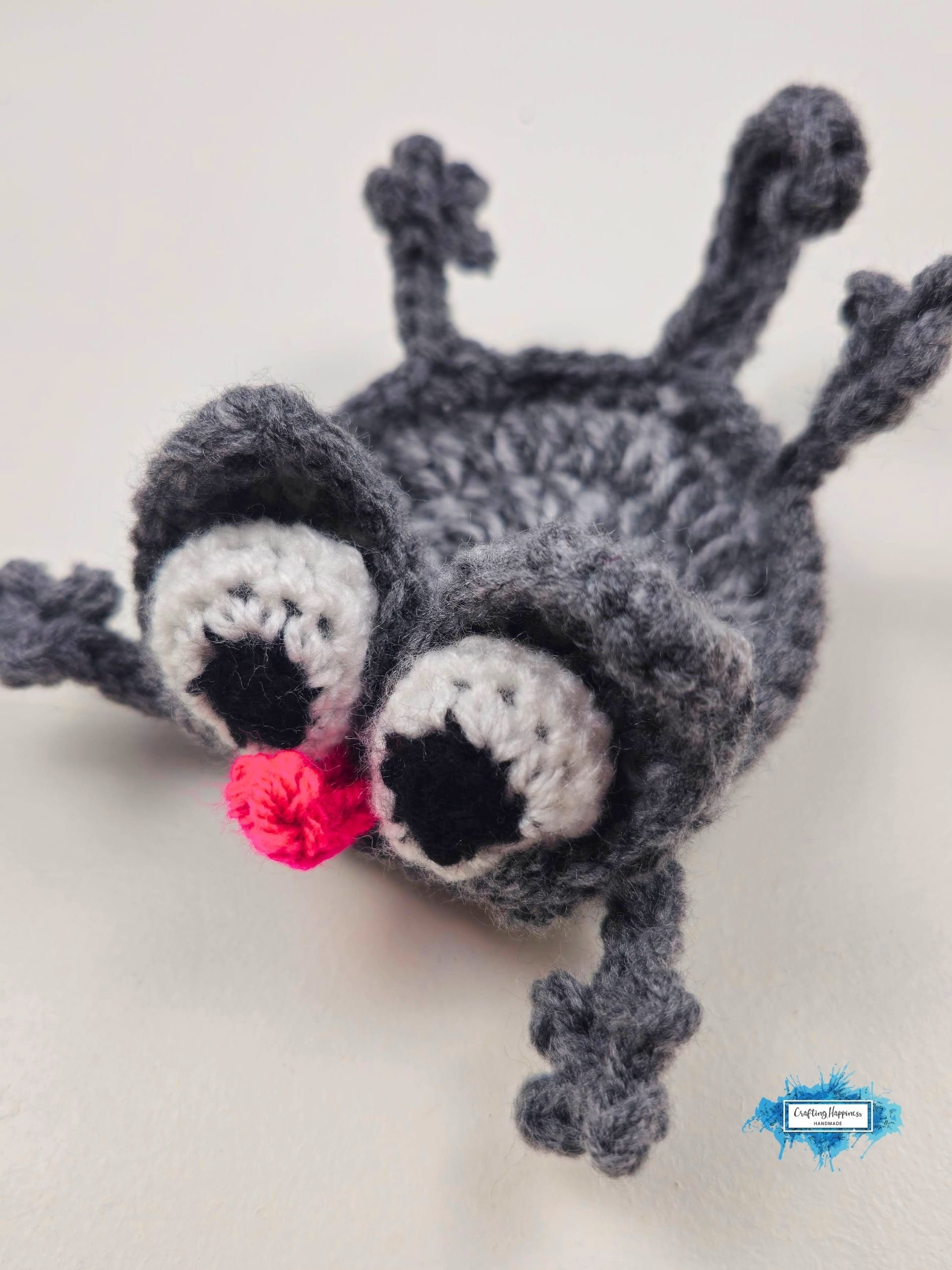 CROCHET PATTERN & VIDEO | Splat Cat Coaster | Funny Animal Mug Rug | Cute Feline Cup Mat | Funny Gift pdf product image (5)