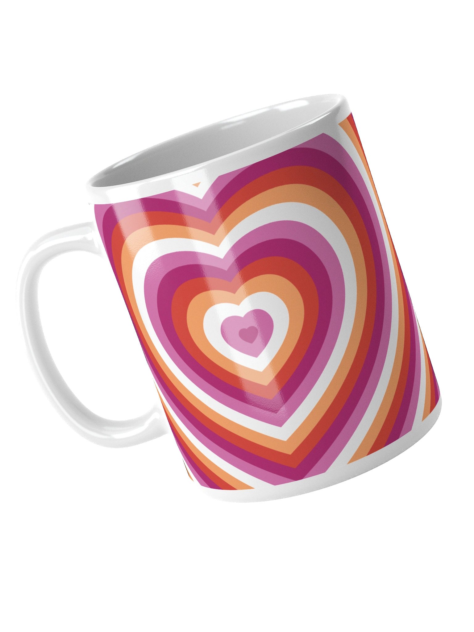 Lesbian Pride Hearts Mug (Right-handed) product image (4)