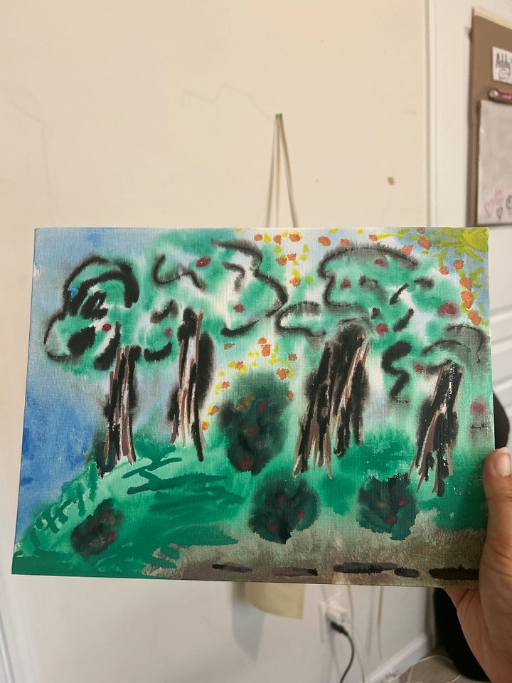 Calm in the storm 12x9 original painting by Addy! product image (1)