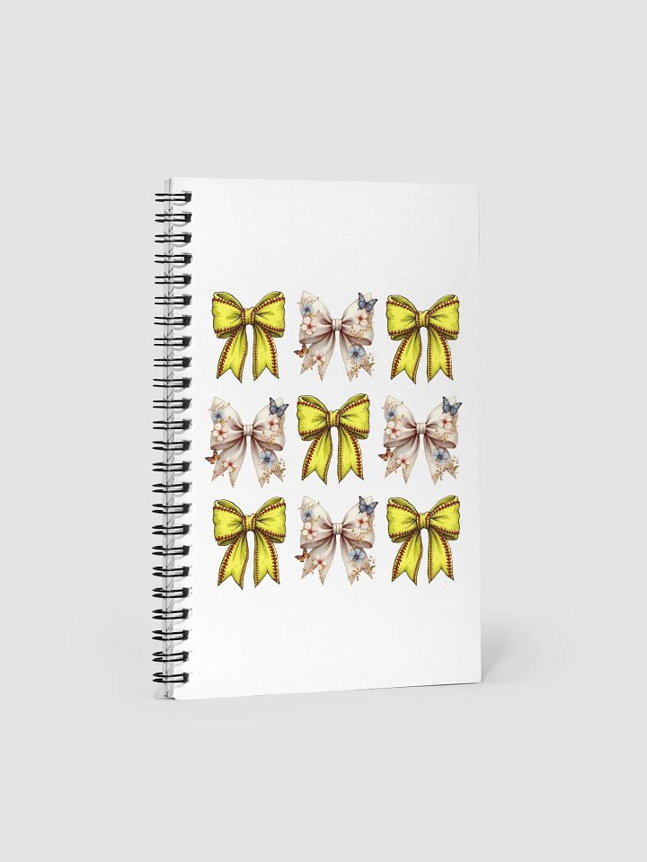 Spring Bows Softball Floral Spiral Notebook product image (2)