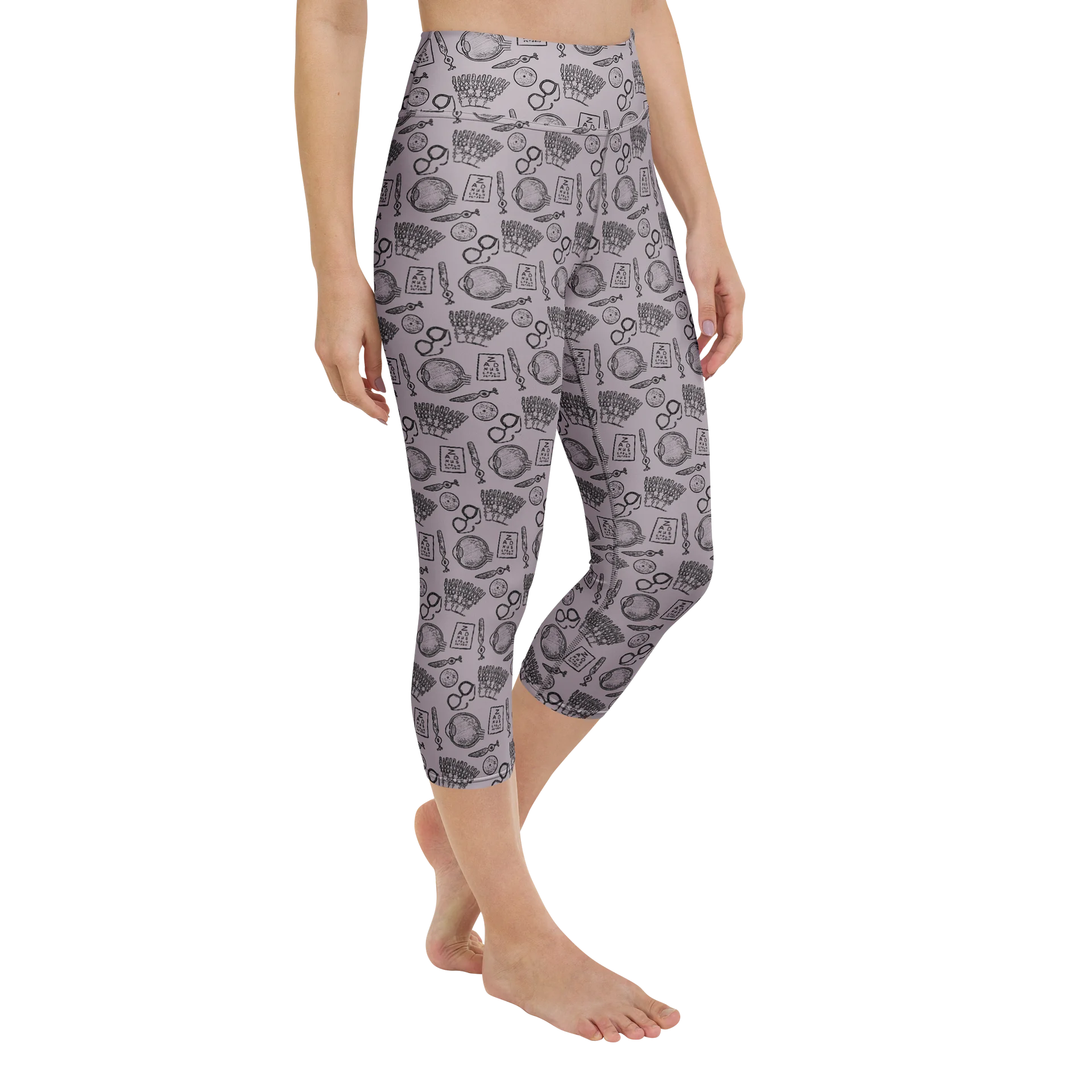 Ophthalmology Sketches High Waisted Capri Leggings product image (2)