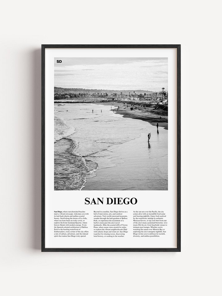 San Diego 03 Newspaper Poster | Framed product image (1)