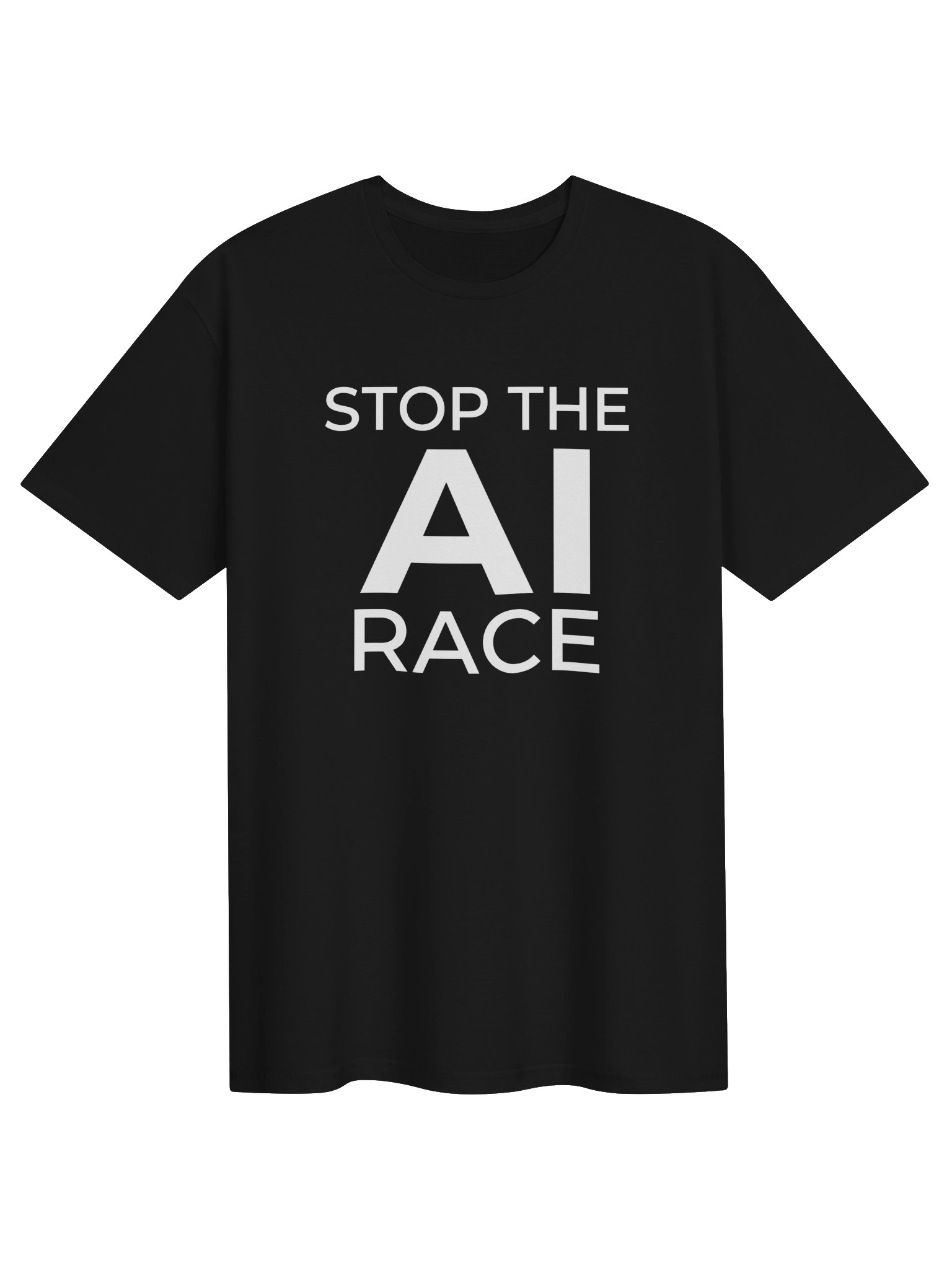 Stop The AI Race T-Shirt – AI Safety & Artificial Intelligence Future Shirt for Tech Enthusiasts and Future Thinkers product image (1)