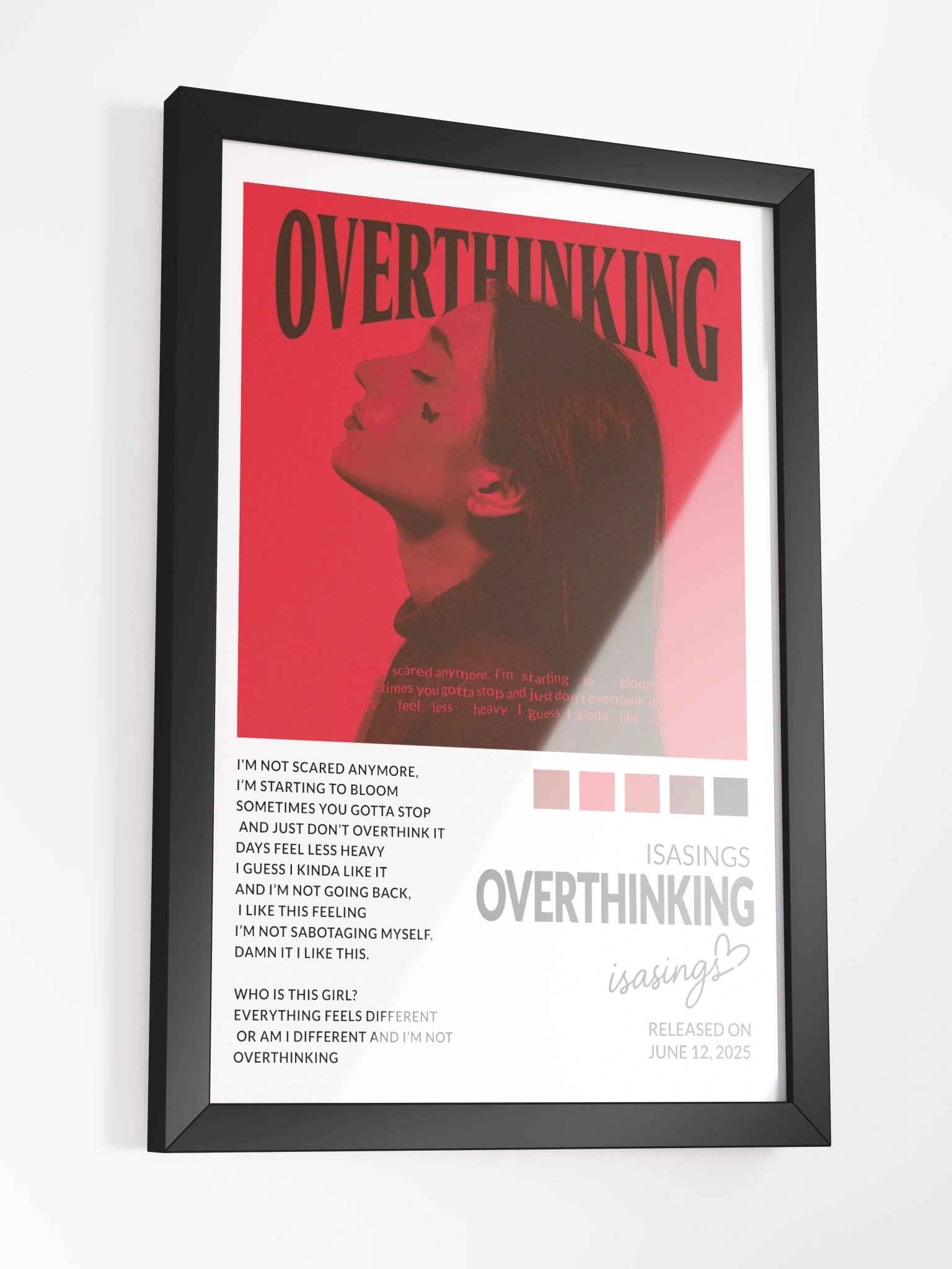 Overthinking framed matte poster product image (3)