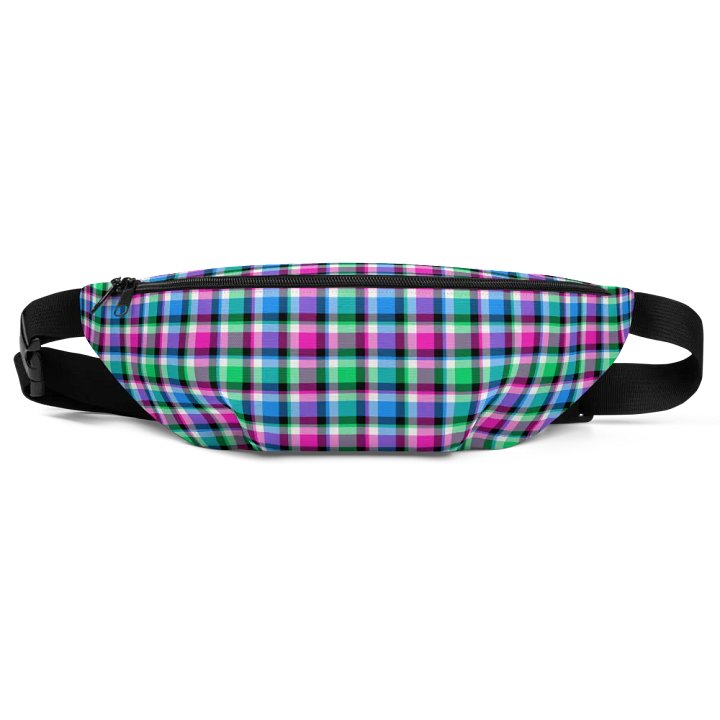 Magenta, Bright Green, and Blue Plaid Fanny Pack product image (2)
