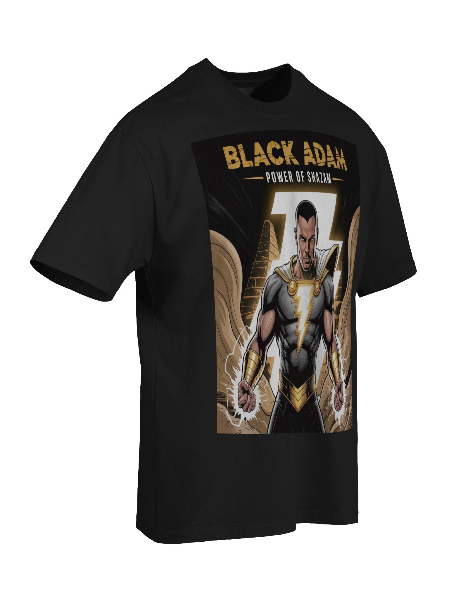 Black Adam Power of Shazam Oversized Faded T-Shirt – Kahndaq Thunder Veil product image (8)