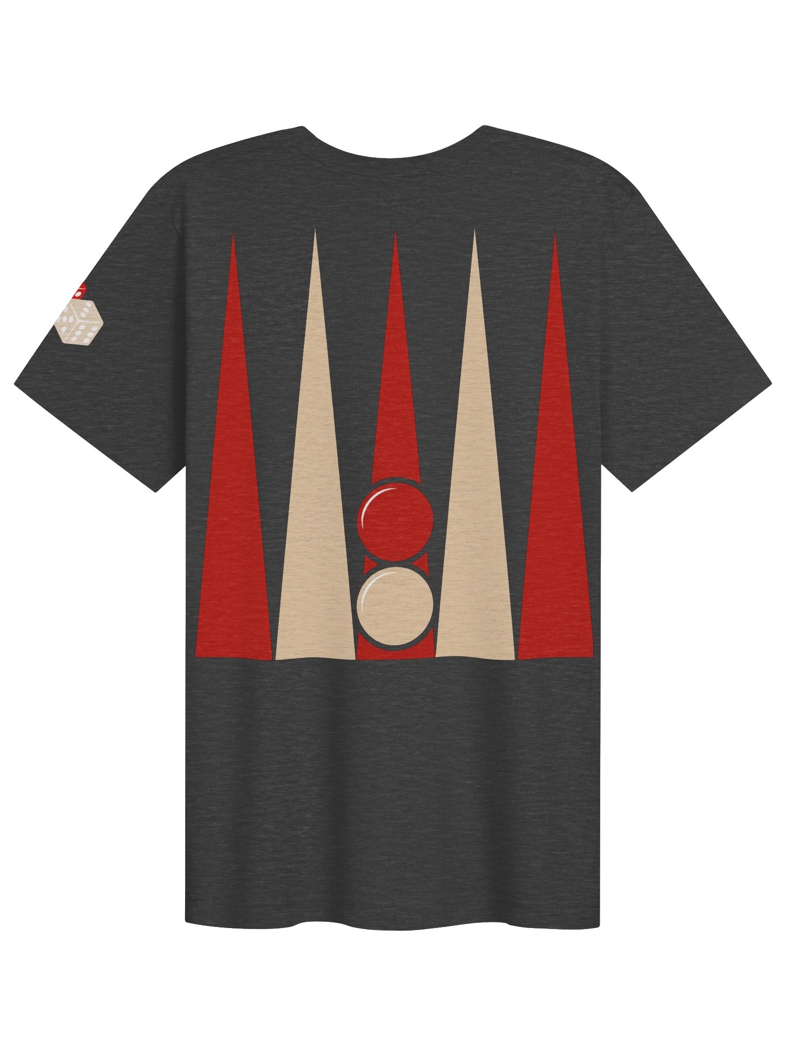 Backgammon Dice Minimal Graphic Tee Heather Grey product image (2)