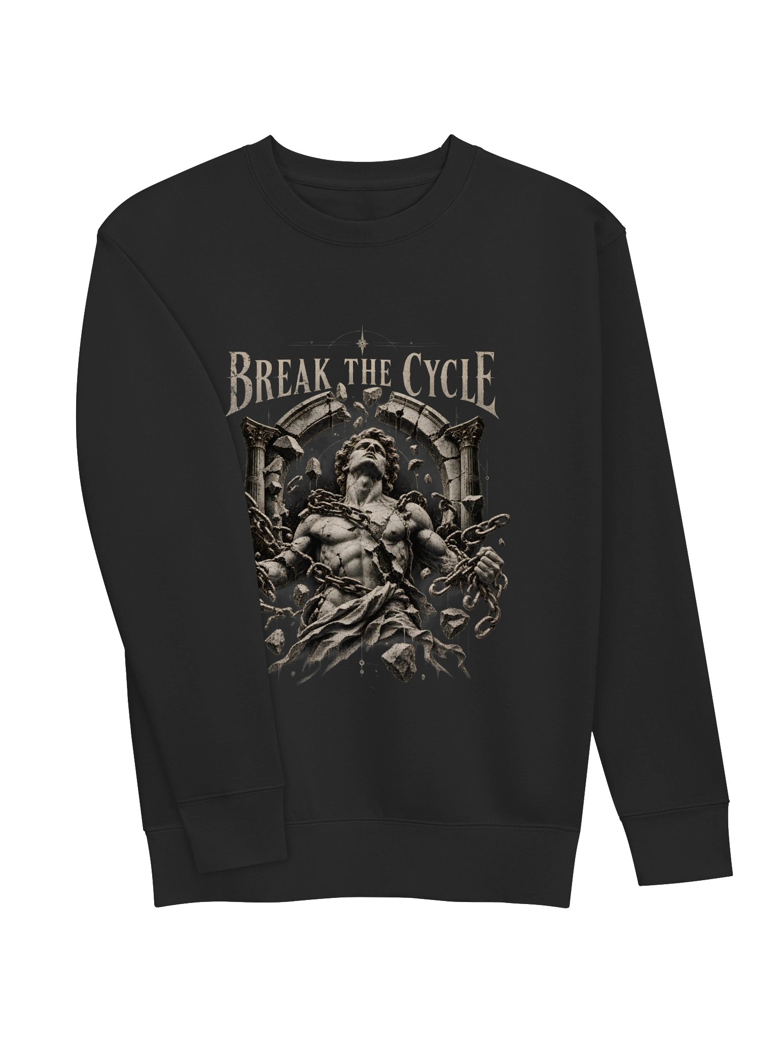 Break the Cycle Gothic Sweatshirt, Vintage Statue Graphic Crewneck product image (16)