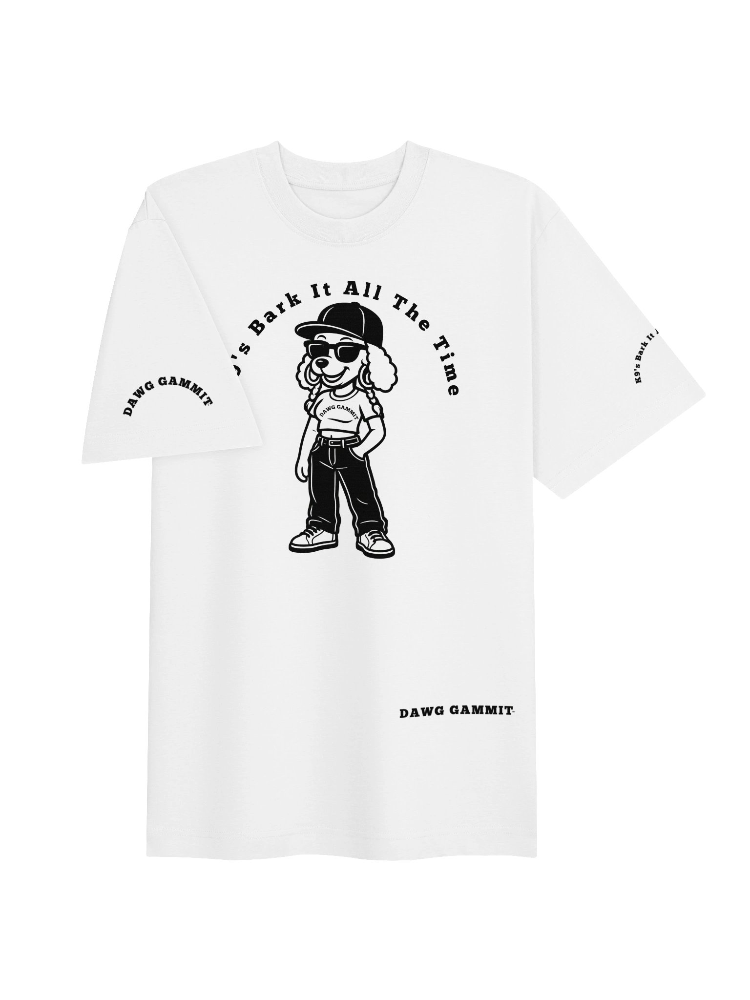 DAWG GAMMIT White Poodle Heavy T-shirt product image (3)