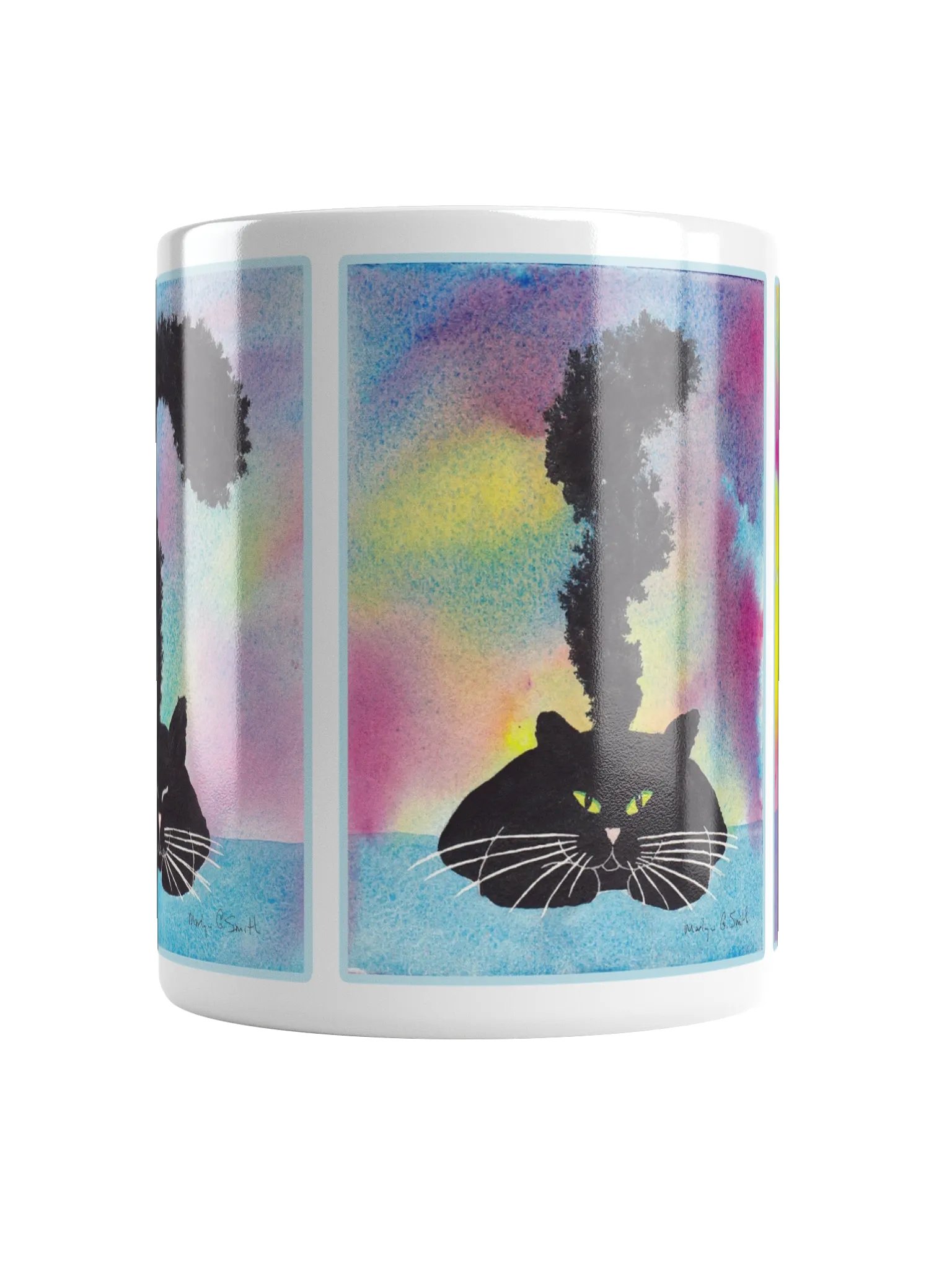Black Kitty Coming to Full Attention on White Ceramic Mug product image (2)