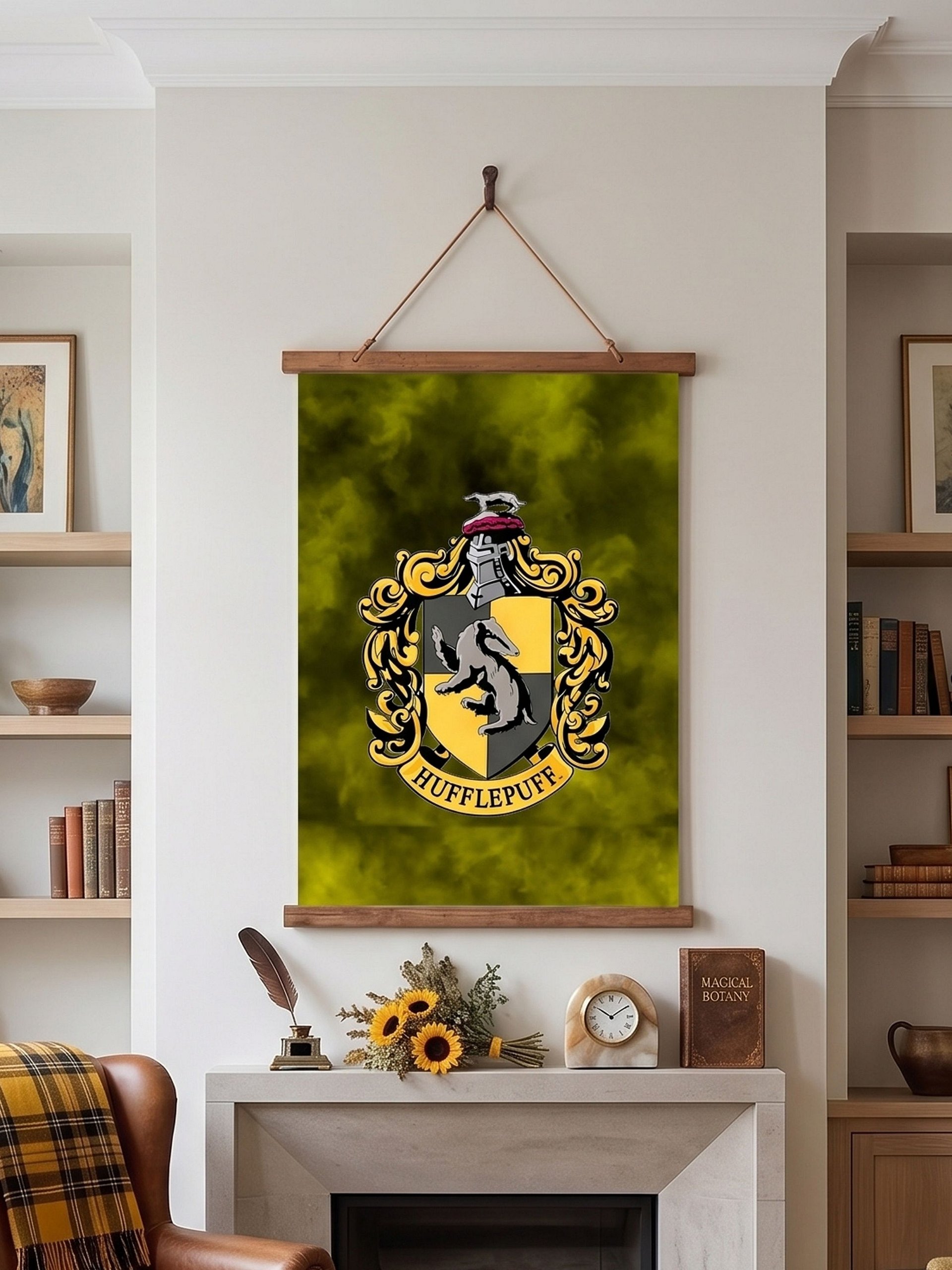 Hogwarts House Crest Wall Pennants | Wood-Framed Harry Potter Flags product image (3)