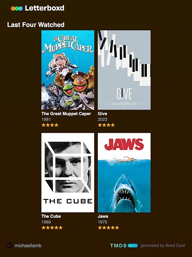 #LastFourWatched on @letterboxd 

I've been on a Jim Henson kick -- THE CUBE (1969) is VERY interesting and less than 60m. Im...