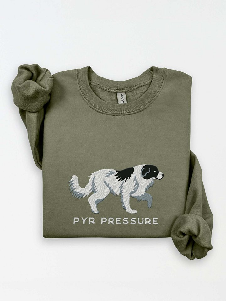 Pyr Pressure Sweatshirt (Embroidered) of a Great Pyrenees(Black & White) product image (1)