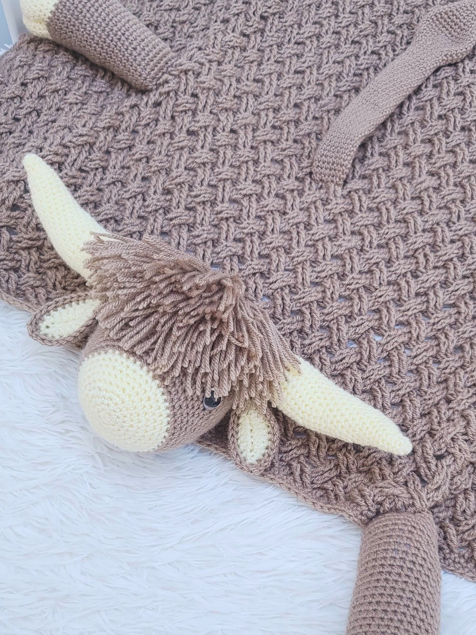 Highland Cow Crochet Baby Blanket Pattern | Scottish Afghan (PDF) product image (12)