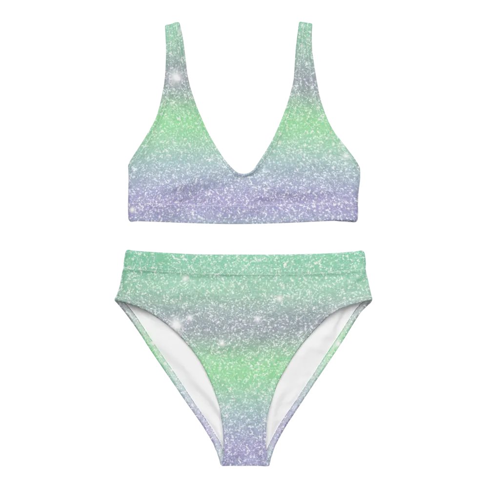 Glitter Unicorn Texture Design High Waisted Bikini (3) product image (2)