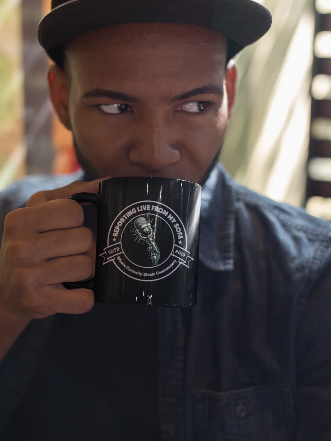 Reporting Live From My Sofa Podcast Microphone Mug product image (15)