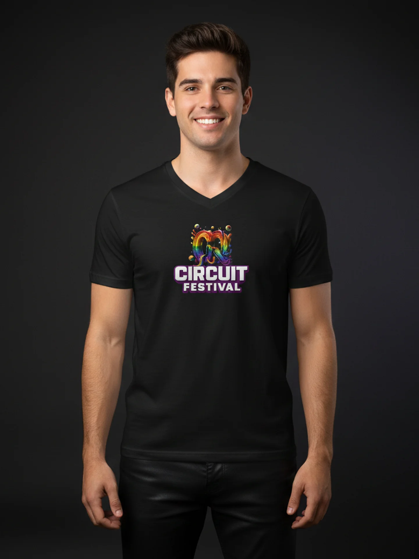 CQ CIRCUIT FESTIVAL V-NECK TEE product image (1)