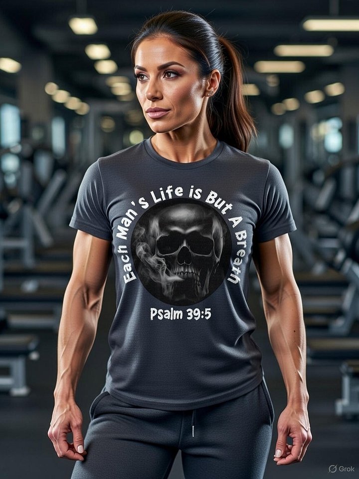 Each Man's Life T-Shirt, Is But A Breath, Skull Warning Bible Verse Psalm 39 Tee product image (2)