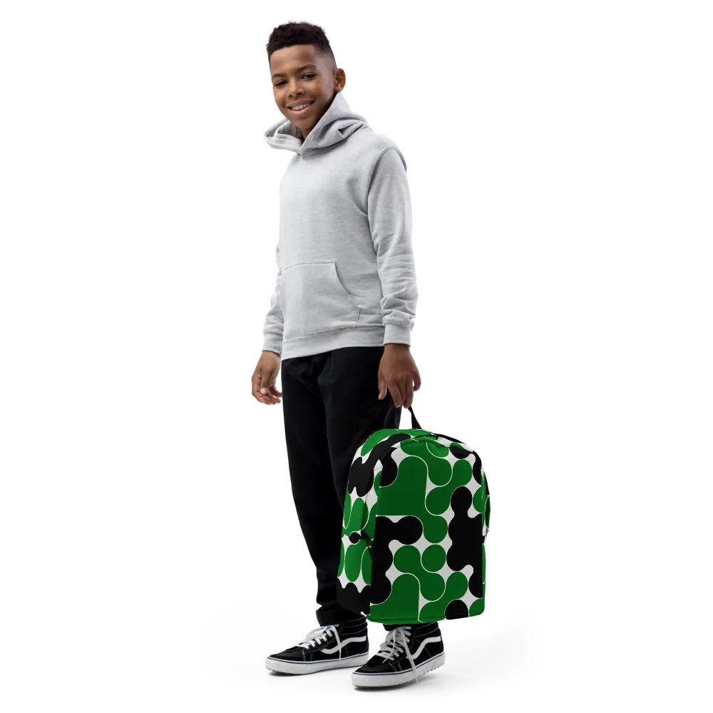 Green & Black Circles All-Over Print Minimalist Backpack product image (8)
