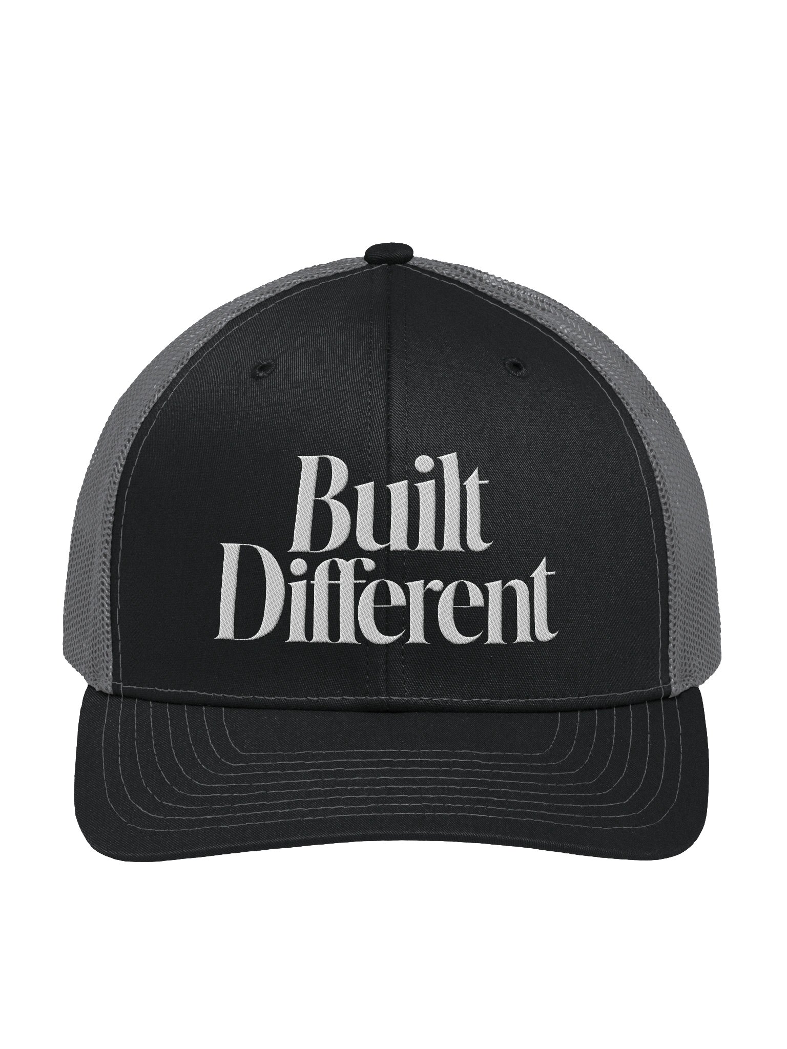 'Built Different' White Embroidered Otto Snapback Hat | Premium Wool Blend Flat Bill product image (1)