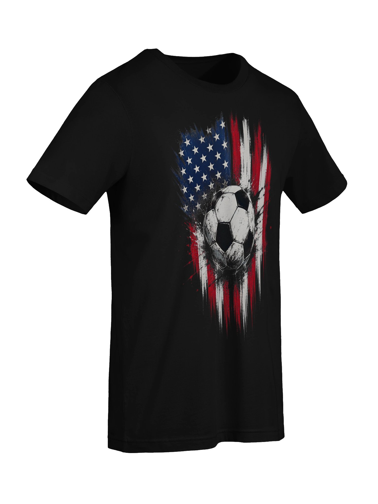 4th of July American USA Flag Soccer Football 2026 Supersoft T-shirt product image (72)