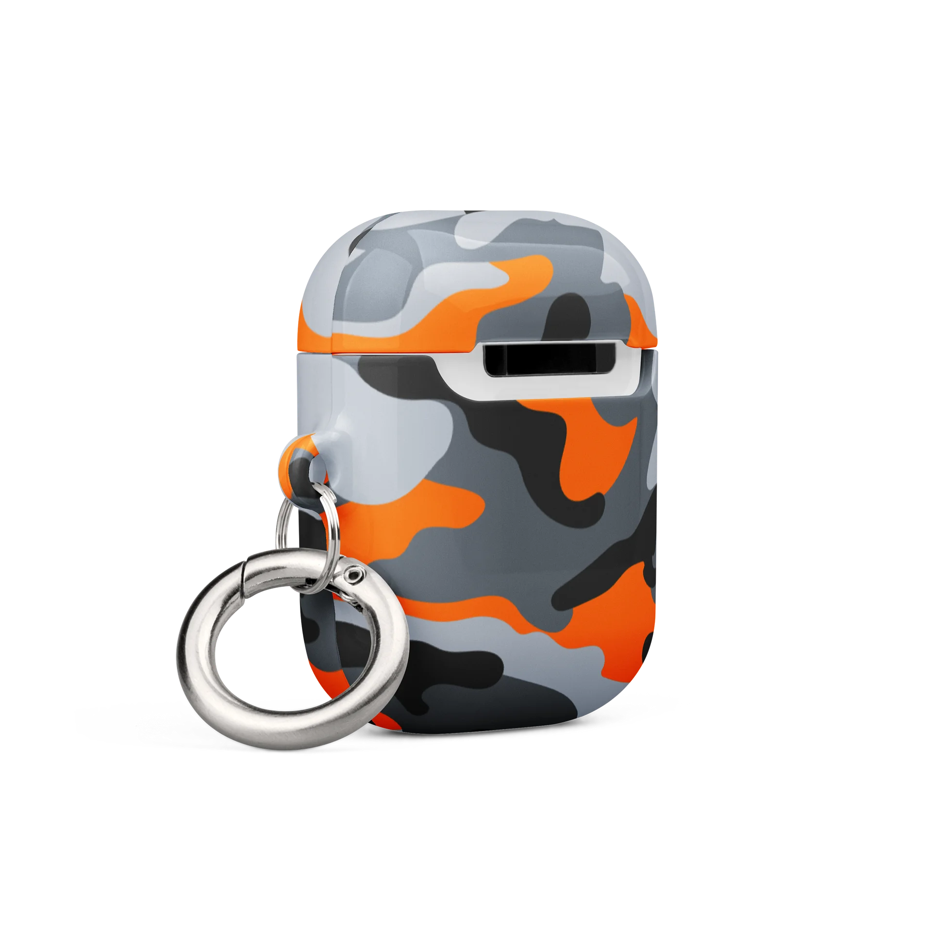 Orange Gray Camo AirPods Case with Carabiner Clip product image (16)