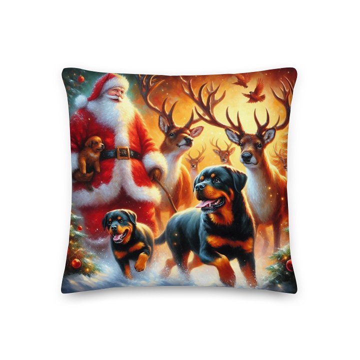 Rottweiler - Santa's Festive Friends Pillow product image (1)