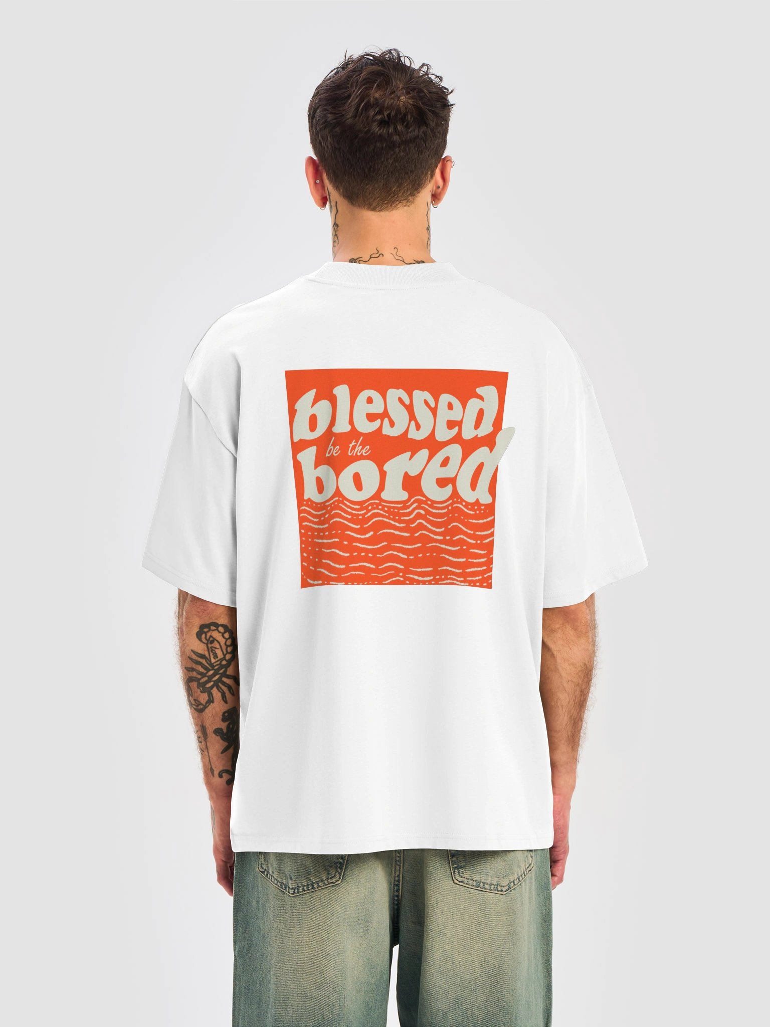 Blessed be the bored White Oversized T-Shirt product image (4)