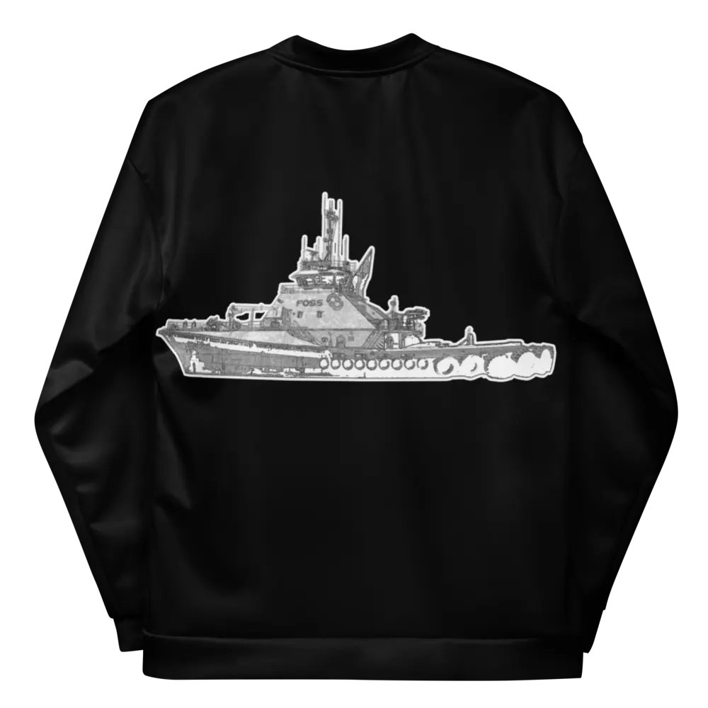 Foss Tugboat Sketch Black Bomber Jacket product image (11)