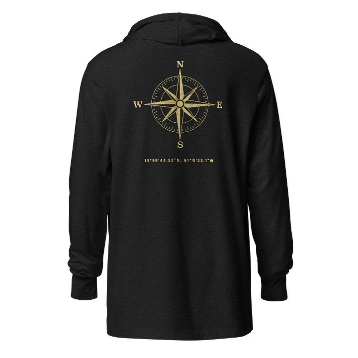 Compass - St.Lucia - Vintage Gold | Unisex Hooded Long Sleeve Tee product image (2)