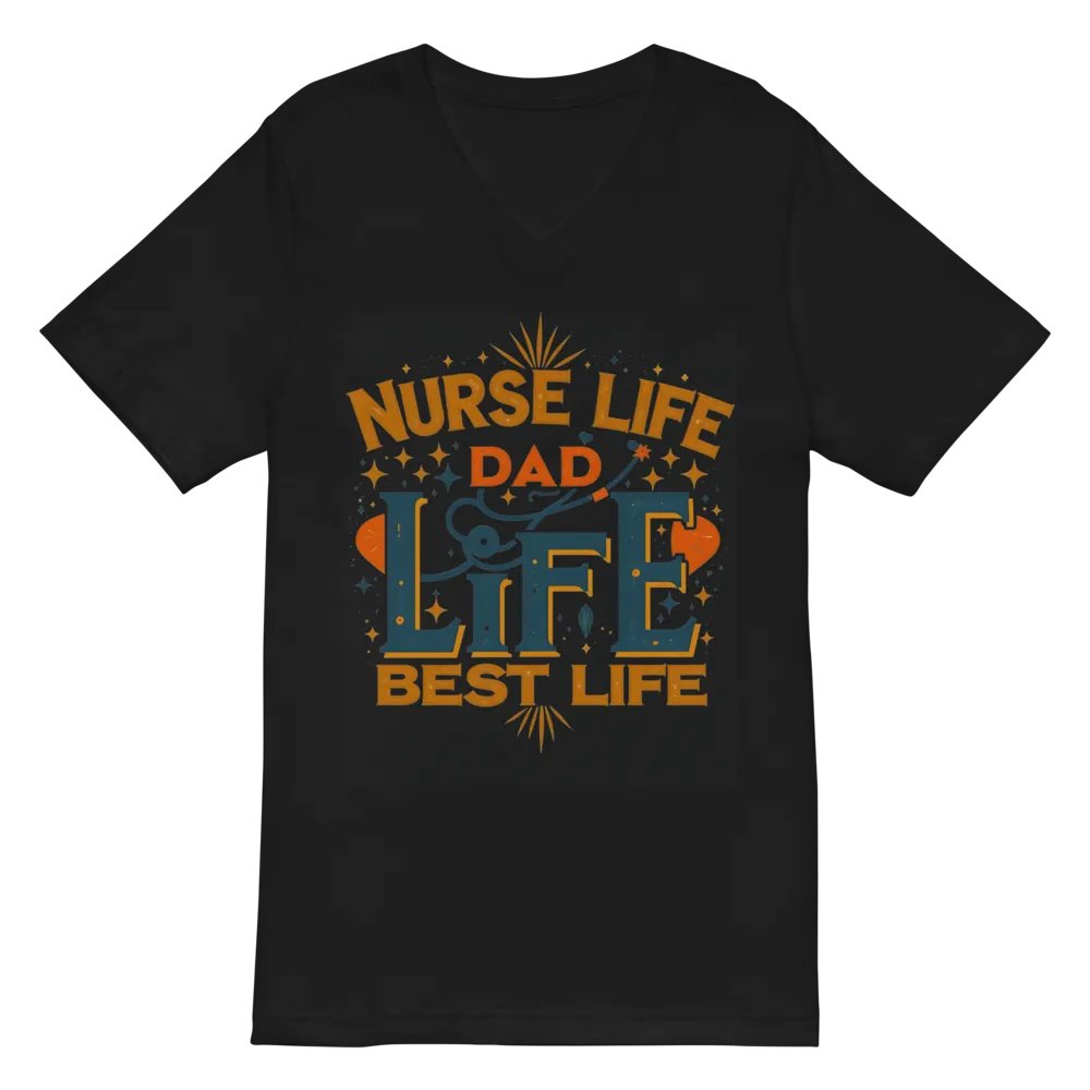 Nurse Life Dad Life Best Life V-Neck Tee product image (3)