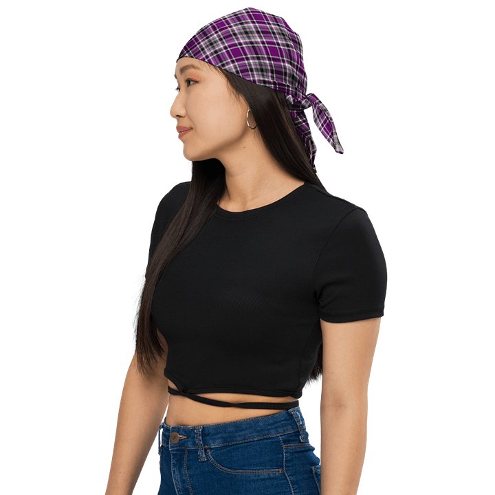 Purple and Gray Plaid Bandana product image (1)