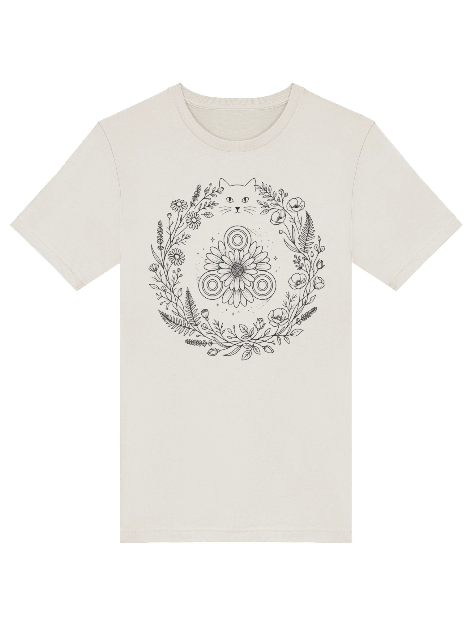 "Hidden Curiosity" Floral Wreath T-Shirt product image (1)