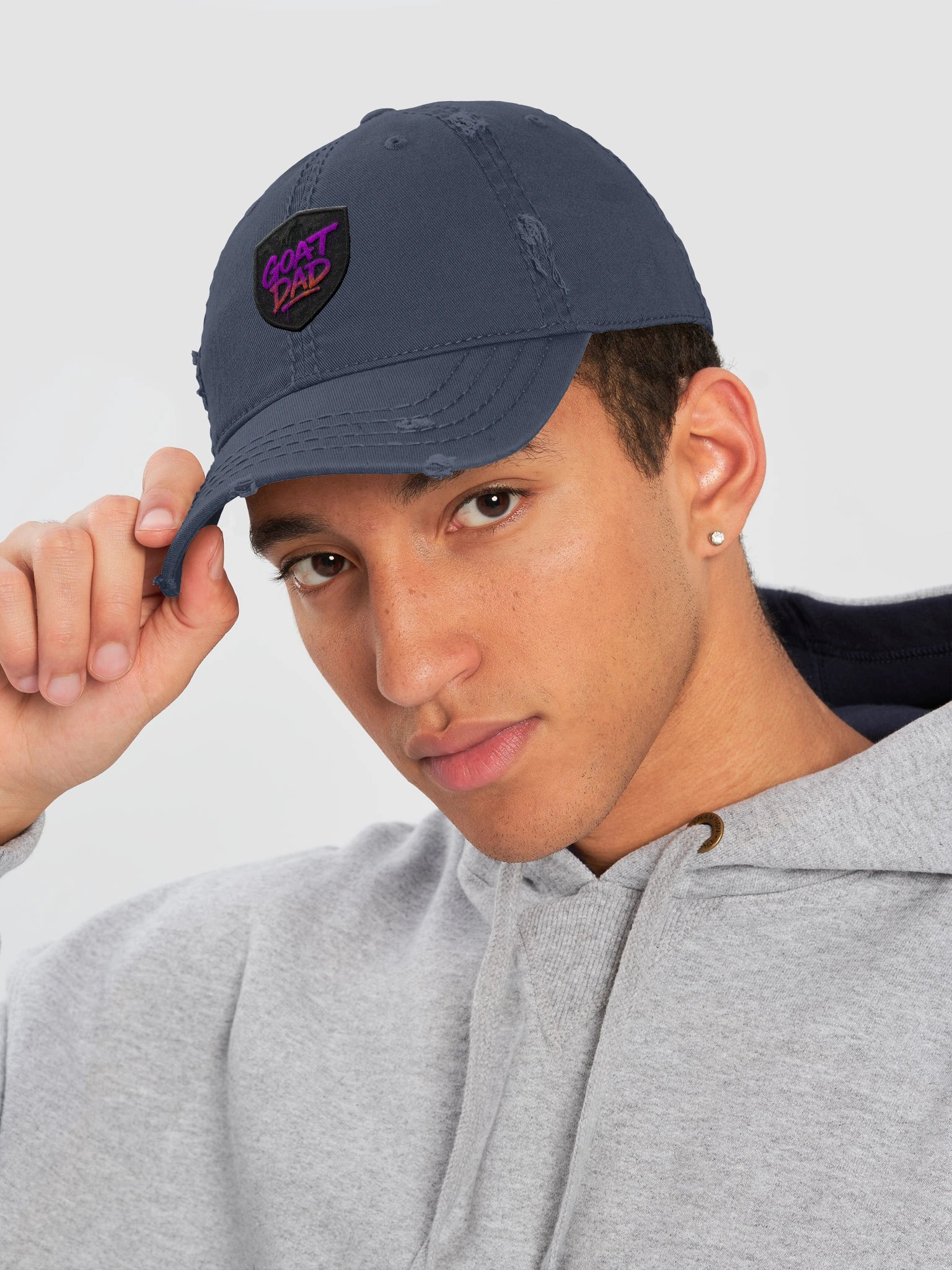 GOAT DAD Shield Distressed Dad Hat product image (14)