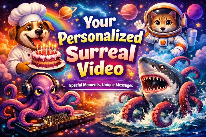 VIDEO WITH PERSONALIZED SURREAL DEDICATION product image (1)