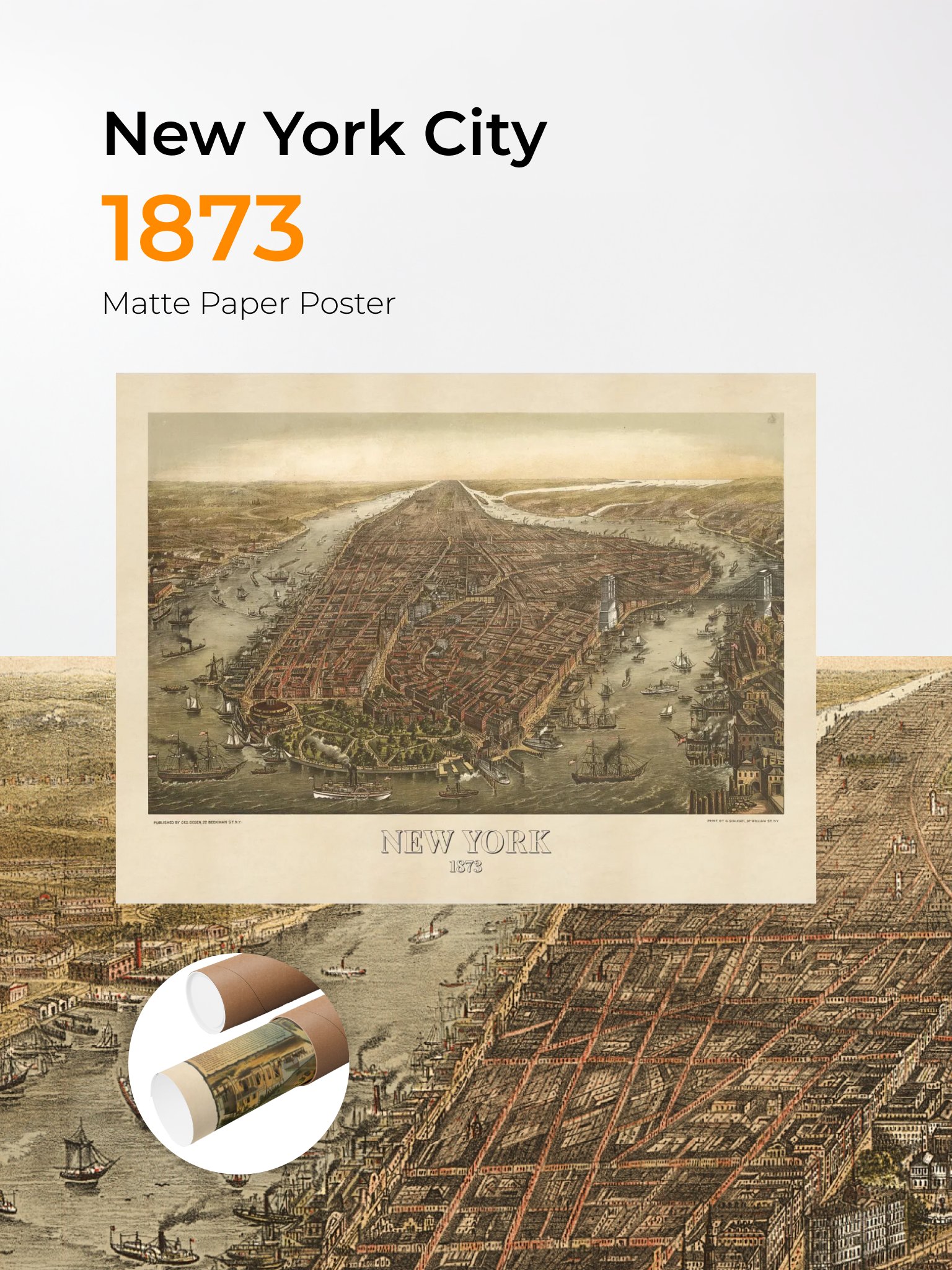 New York City 1873 (Unframed Poster Print) product image (1)