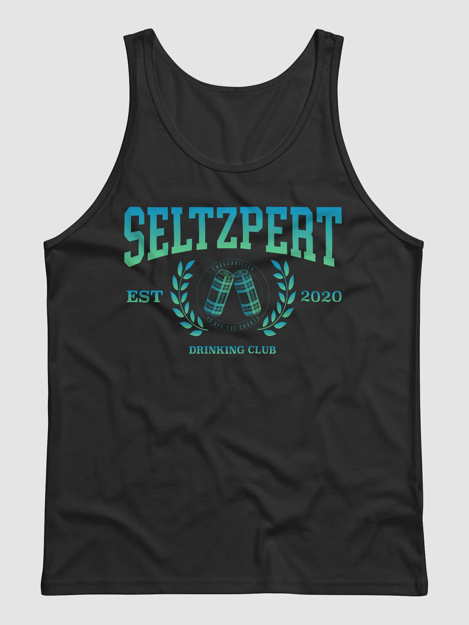 Seltzpert Drinking Club Blue Lagoon Unisex Black Tank Top product image (2)