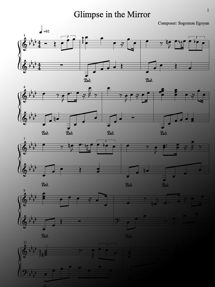 Glimpse in the Mirror by Sogomon Egoyan - Piano Sheet Music product image (1)