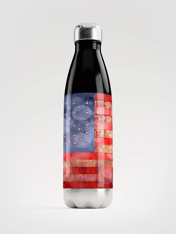 American Flag Bokeh Stainless Steel Waterbottle product image (1)