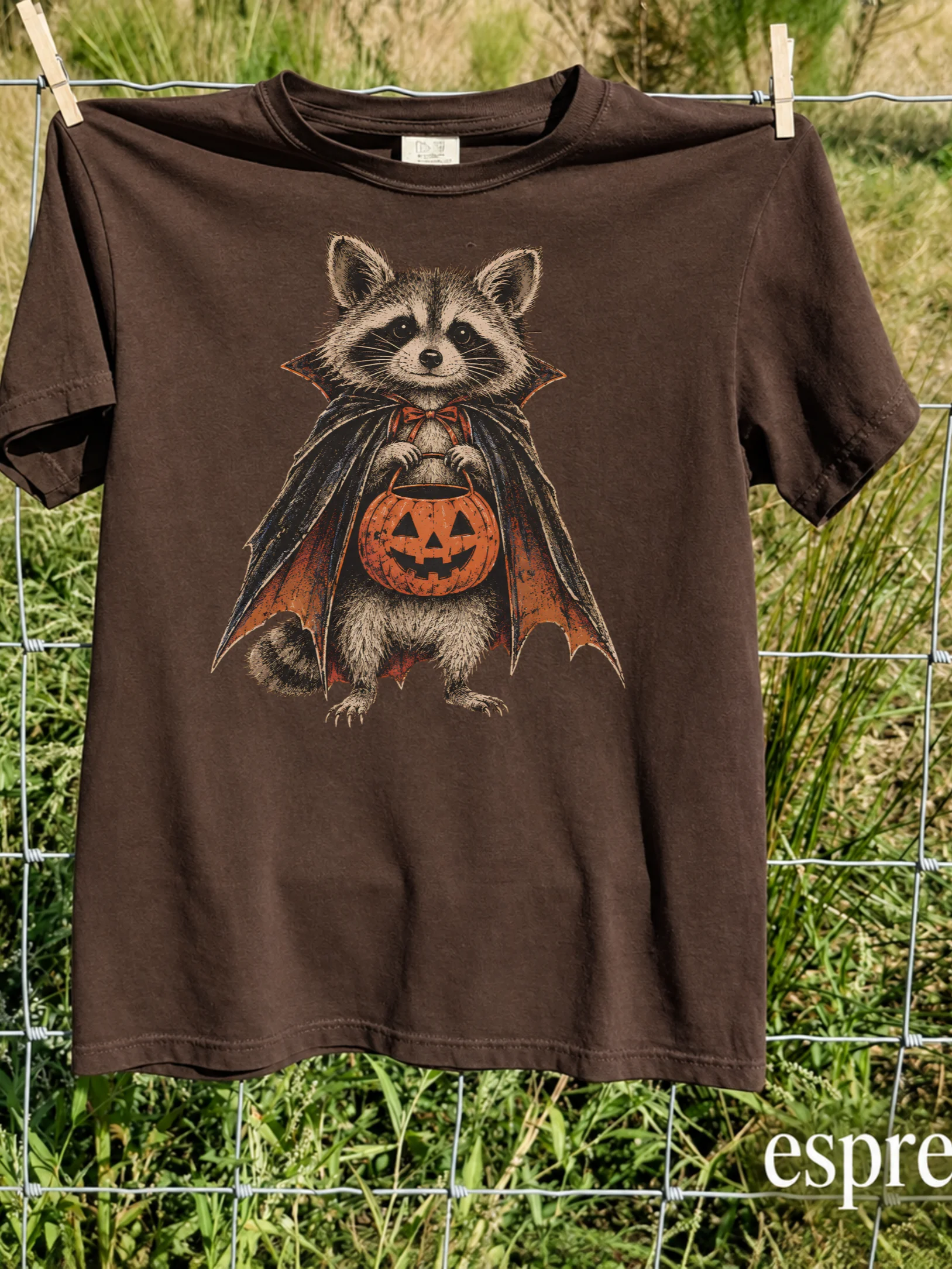 Halloween Raccoon T-Shirt, Cute Pumpkin Raccoon Tee, Vintage Spooky Animal Shirt, Funny Fall Halloween Shirt, Raccoon Lover Gift product image (2)