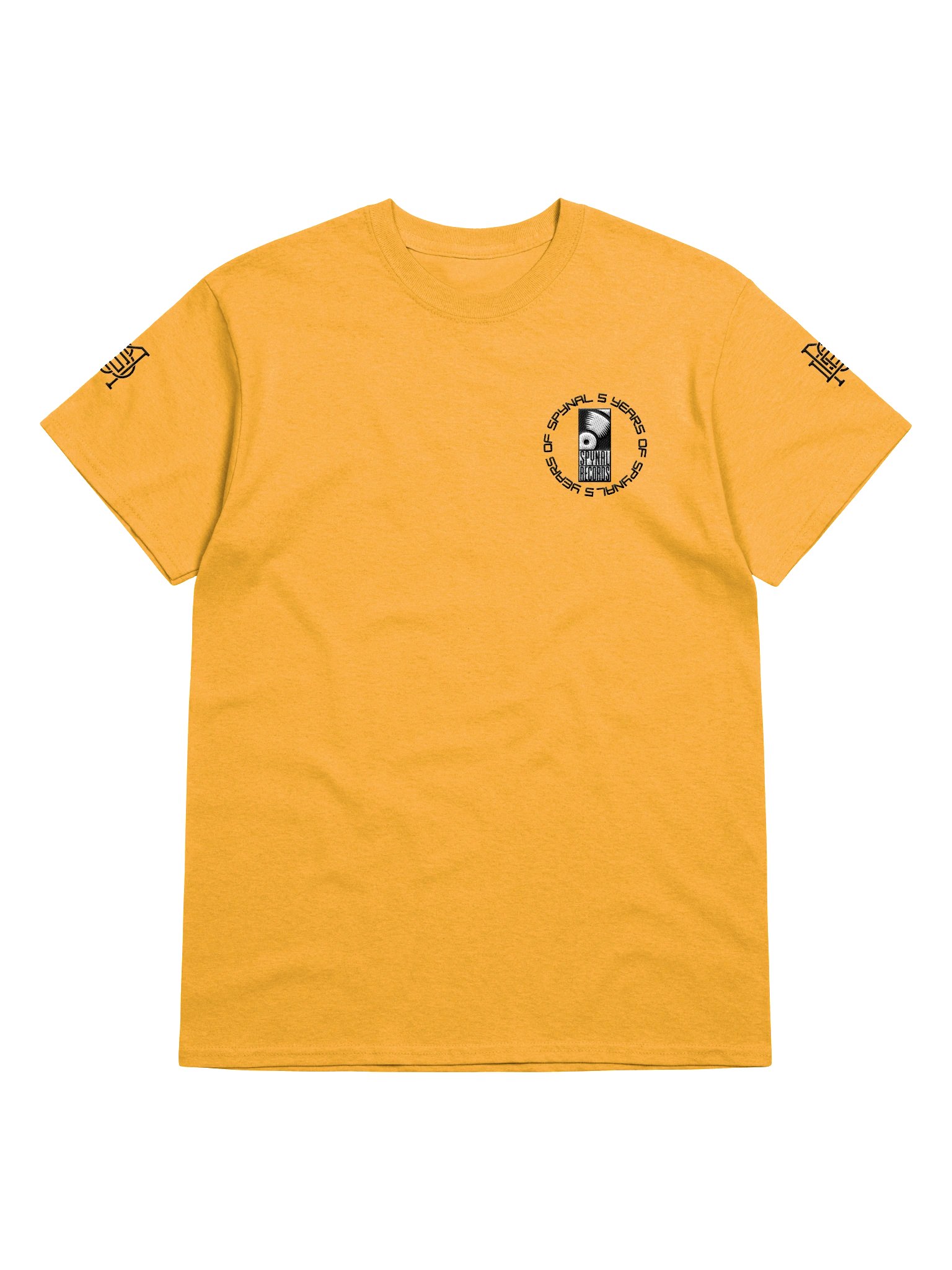 5 YRS SPYNAL x CUSSDEM Embroidered Unisex Heavyweight Tee Gold/White product image (5)