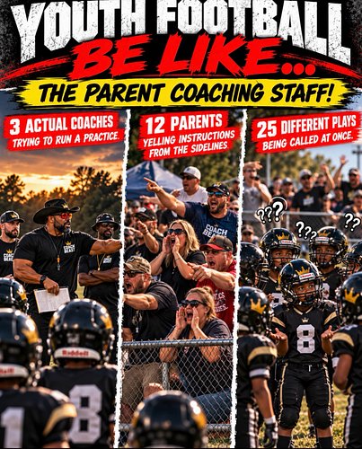 😂🏈 AIN’T THIS THE TRUTH ABOUT YOUTH FOOTBALL?! 😭

MONDAY: 22 players at practice.

FRIDAY: 11 players at practice.

SATURDAY:...