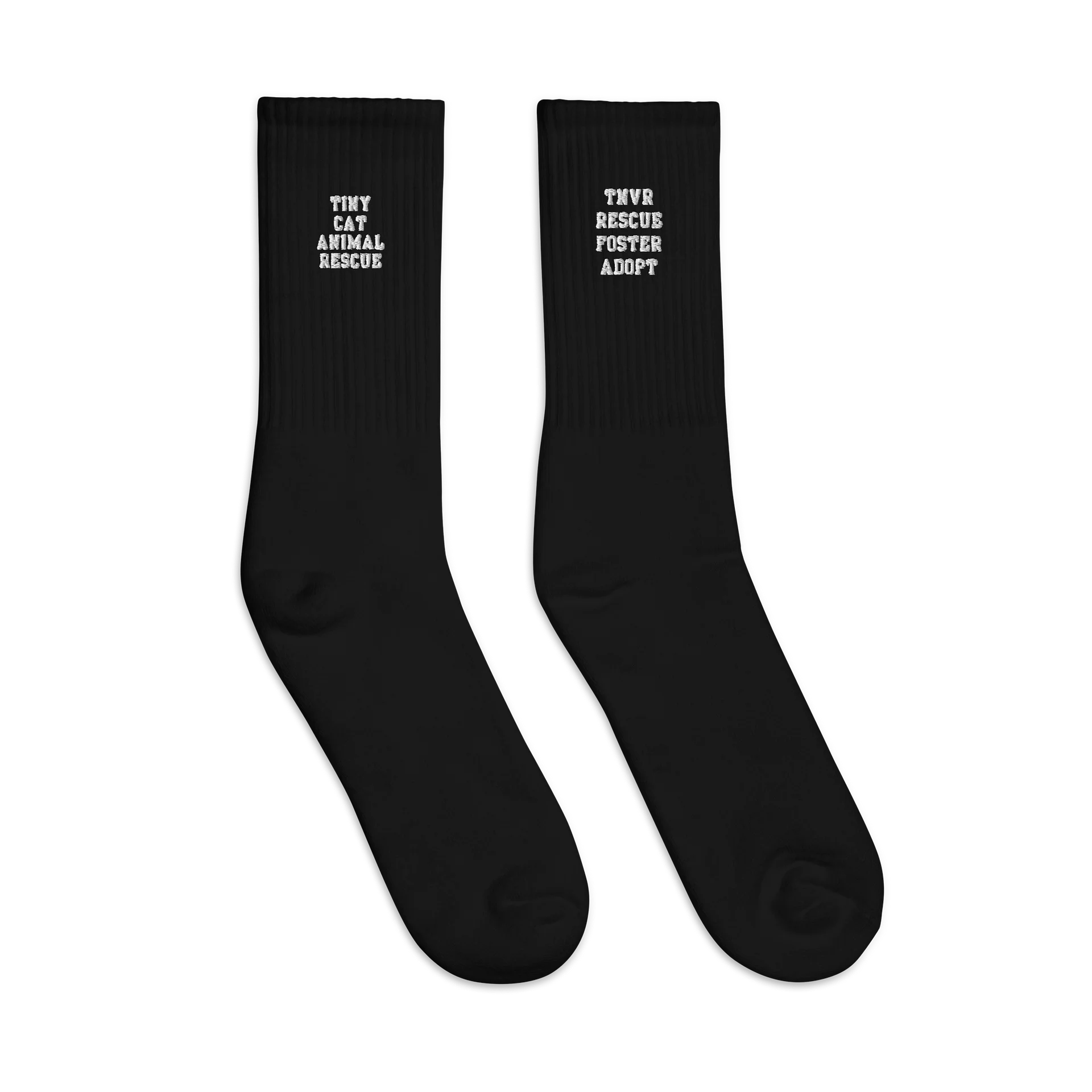 Tiny Cat Embroidered Black Socks product image (3)