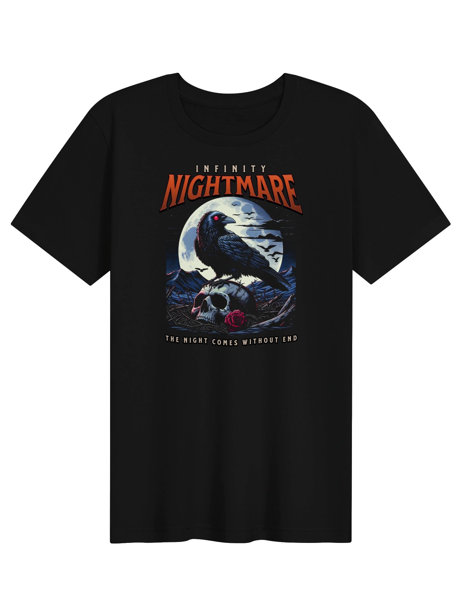 Infinity Nightmare Gothic Raven Skull T-Shirt product image (9)