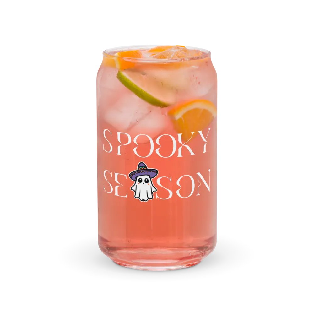 Spooky Season Sombrero Ghost 16oz Can-Shaped Drinking Glass product image (2)