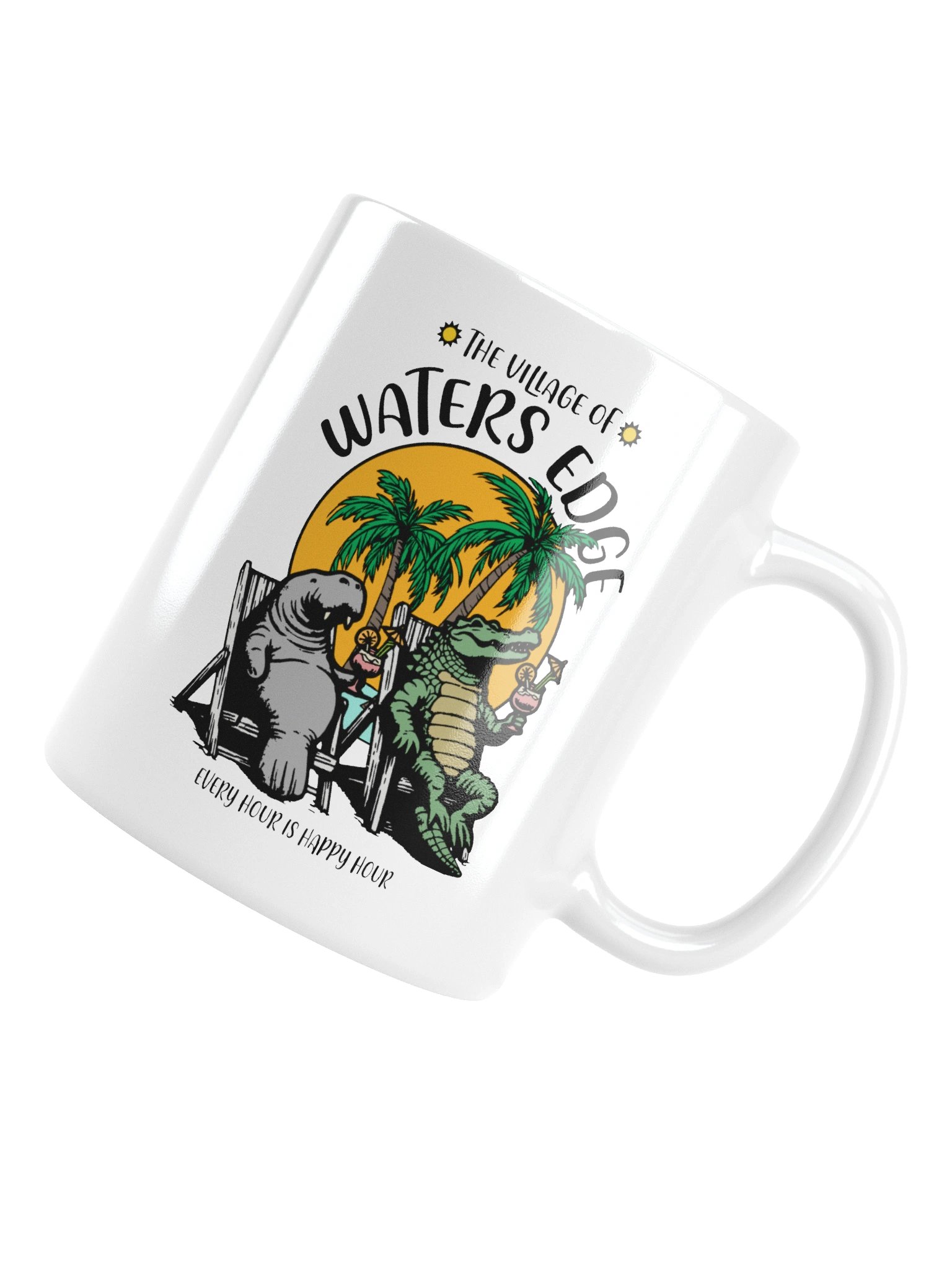 The Village of Waters Edge TV Florida USA Fun Manatee Alligator Design Coffee Mug product image (5)