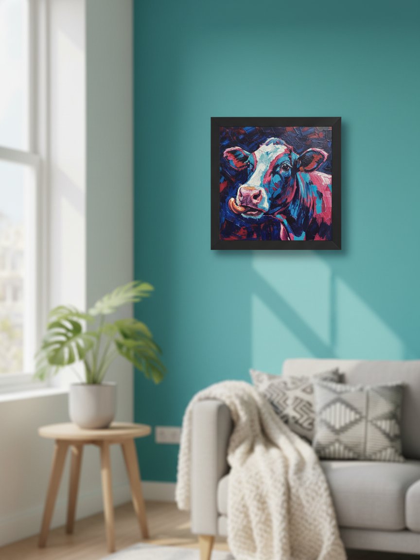 Impressionist Cow Wall Art, Colorful Modern Farmhouse Print product image (3)